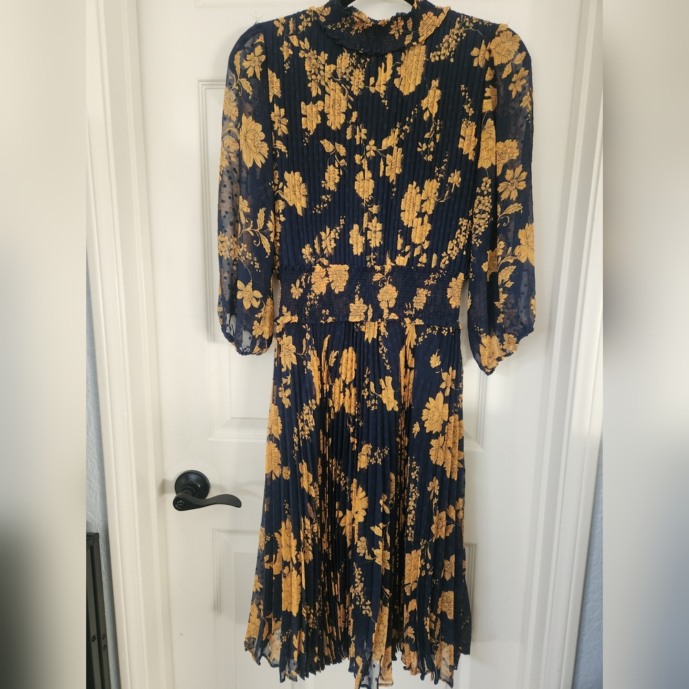 Navy Print Stylish Dress